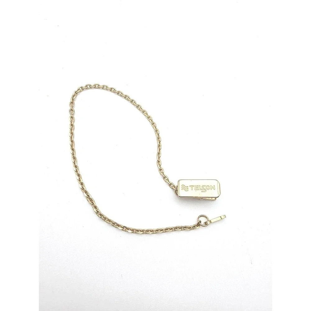 Vintage TELSON Signed Watch Chain Clip-On On Gold Filled 10